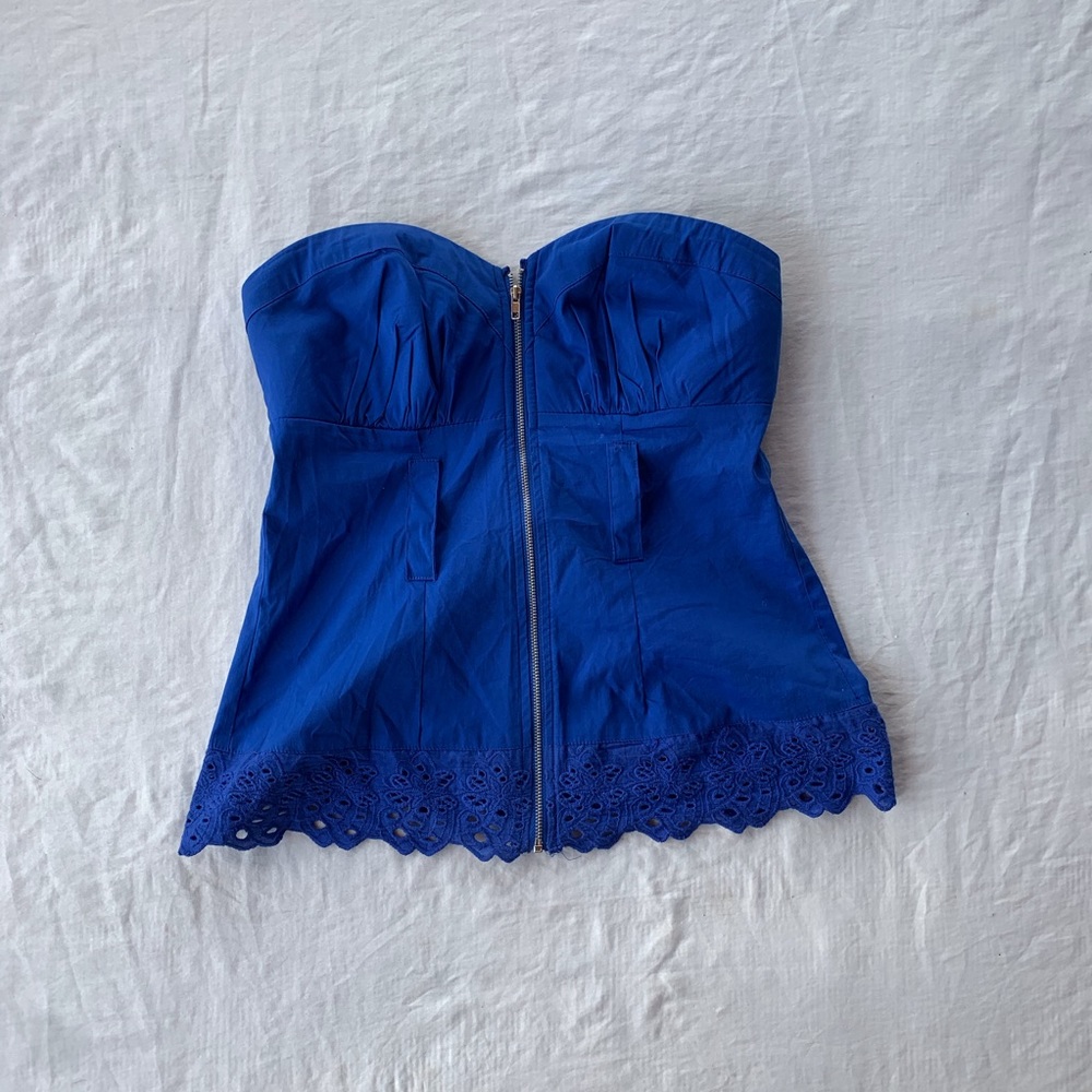 Bebe Royal Blue Strapless top